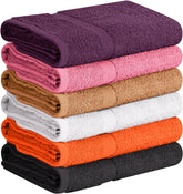 T & L Towel and Linen Mart white bath towels; soft, absorbent daily essential.