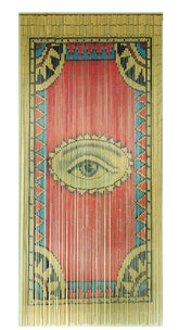 TACHILC Beaded Curtain eye design close-up highlighting hand-painted artwork for boho rooms.