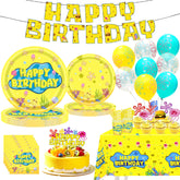TAdgnba 199P yellow birthday banner bright undersea party mood