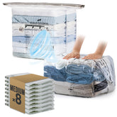 Taili 8-pack cube vacuum bags with folded clothes maximize suitcase space