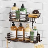 TAILI shower caddy with suction cups two-pack, easy installation for organized bathroom storage.