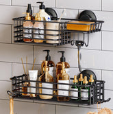 TAILI shower caddy with suction cups secures bottles in tight spaces.