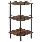 Tajsoon corner shelf stand three-tier offers compact storage for tight spaces.