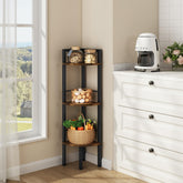 Tajsoon corner shelf stand 3-tier 39.6 inches holds decor and daily items.