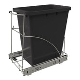 Tanamu pull-out trash bin under cabinet rail for discreet, convenient access.