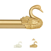 TANGWIN gold curtain rod with swan finials enhances window decor