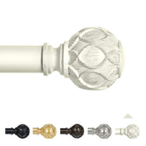 TANGWIN white farmhouse curtain rod assembly showing modular length