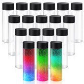 Tanlade 24pc clear bottles with caps for easy storage and travel.