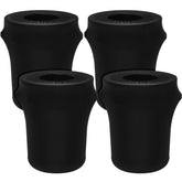 Tanlade four-pack 32-gallon black trash can cover installed on a can.