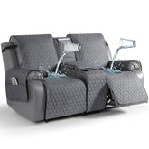 TAOCOCO loveseat recliner cover with console on full view, stylish protection for your sofa.