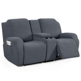 TAOCOCO Loveseat Recliner Cover in grey jacquard texture with secure, premium look.