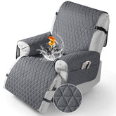 TAOCOCO Recliner Cover with non-slip granule provides secure fit on a dark grey recliner.