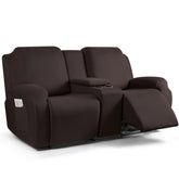 TAOCOCO recliner slipcover in coffee for 2-seat use, protects fabric and refreshes style.