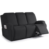 TAOCOCO recliner slipcover front view shows snug fit over a 3-seat couch for protection