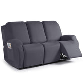 TAOCOCO recliner slipcover on a 3-seat sofa in dark gray for protection and style