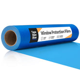 TapeManBlue window protection film roll 24x600 shields glass from overspray and debris.