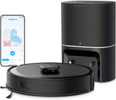 Tapo RV30 Max Plus front view with LiDAR navigation for precise room mapping.
