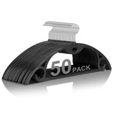 Taranch plastic hangers 50-pack for clutter-free closet organization.