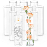TBWIND 12-inch glass cylinder vase used as a centerpiece for elegant table decor