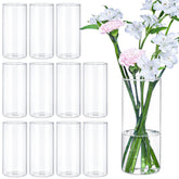 TBWIND 12Pcs glass cylinder vases for stunning 8-inch centerpieces and table decor