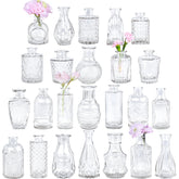 TBWIND glass bud vase set of 24 for weddings and home decor.