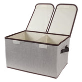 Tcbelosion foldable storage box with double lid for quick access and organization