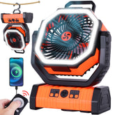 TDLOL emergency fan with LED light and 20000mAh battery for outages