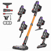 TechRise cordless vacuum front view showing slim profile for easy maneuvering around furniture