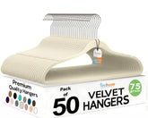 TechZoo velvet hangers ultra-thin for maximum closet space and tidy wardrobes.