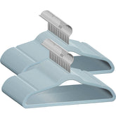 TechZoo 50 premium kids velvet hangers blue close-up velvet surface protecting fabrics
