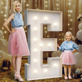 Teebloom 4ft E marquee light creates a dramatic birthday or wedding backdrop.
