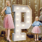 Teebloom 4ft marquee P front view lights up festive decor.