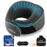 Teemour travel neck pillow 360-degree support for plane comfort