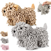 Tegeme dog fuzzy hand towel 2-pack in grey-brown, soft chenille for daily hand drying.