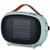 Teioe space heater front view showing compact ceramic warmth for personal spaces