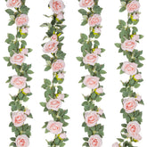 TELDRASSIL pink rose garland 4pack for wedding arches and backdrops.