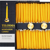 Telosma 100-pack beeswax candles in box, ideal for meditation set.