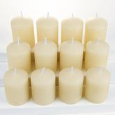TELOSMA natural beeswax candles off-white 12-pack for cozy living room ambiance