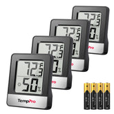 TempPro TP49 digital hygrometer display shows clear readings for quick room checks.