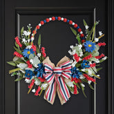 TEMPUS patriotic wreath on a front door adds timeless curb appeal.