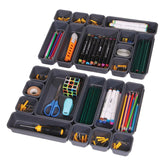 TENABORT large-bin-tray interlocking organizer keeps cosmetics neatly organized.