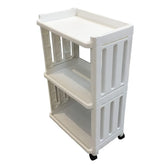 TENBOAT rolling storage cart assembly view shows easy setup and space-saving design.