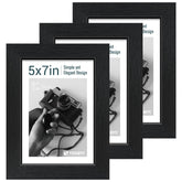 TENIBYC 5x7 wall frame in black woodgrain enhances decor while preserving memories.
