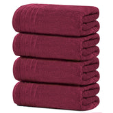 Tens Towels burgundy bath towel closeup showing soft weave and plush texture