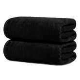 Tens Towels pack of 2 extra large bath sheets in black for luxurious full-coverage drying.