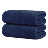 Tens Towels pack of 2 extra-large navy bath sheets, quick-dry and ultra-soft