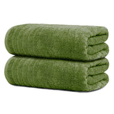 Tens Towels two oversized bath sheets in green for wrapping after a bath