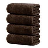Tens Towels pack of four extra large brown towels for full-coverage drying.