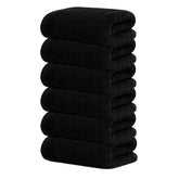 Tens Towels pack of 6 hand towels laid flat, ultra-soft and absorbent.
