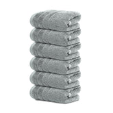 Tens Towels pack of 6 hand towels in cool grey for everyday absorbent use.